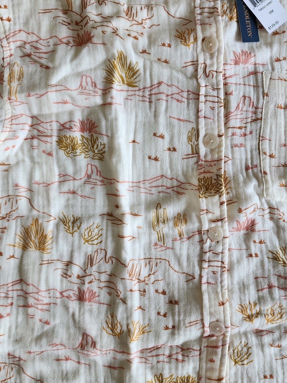 Pendleton Desert Cream Short-Sleeve Button-Up - Picture 3 of 3